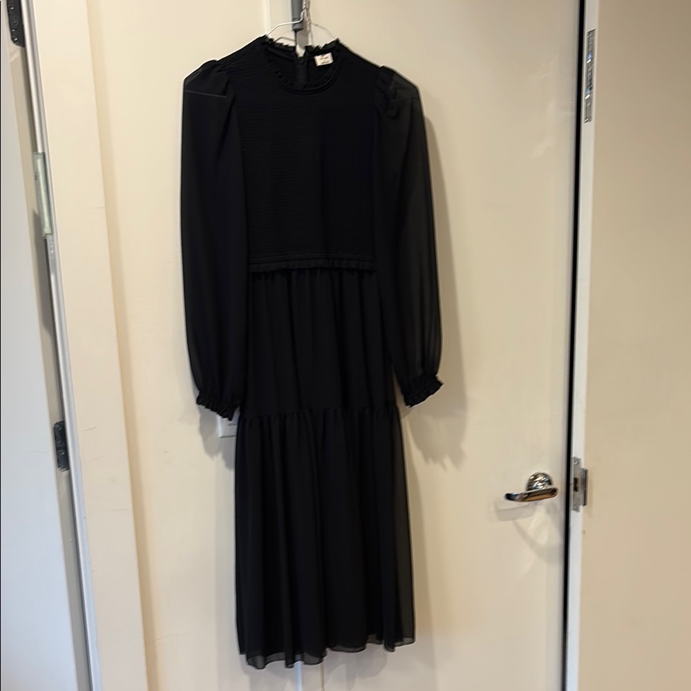 Wilfred Black Long Sleeve Bishop Dress